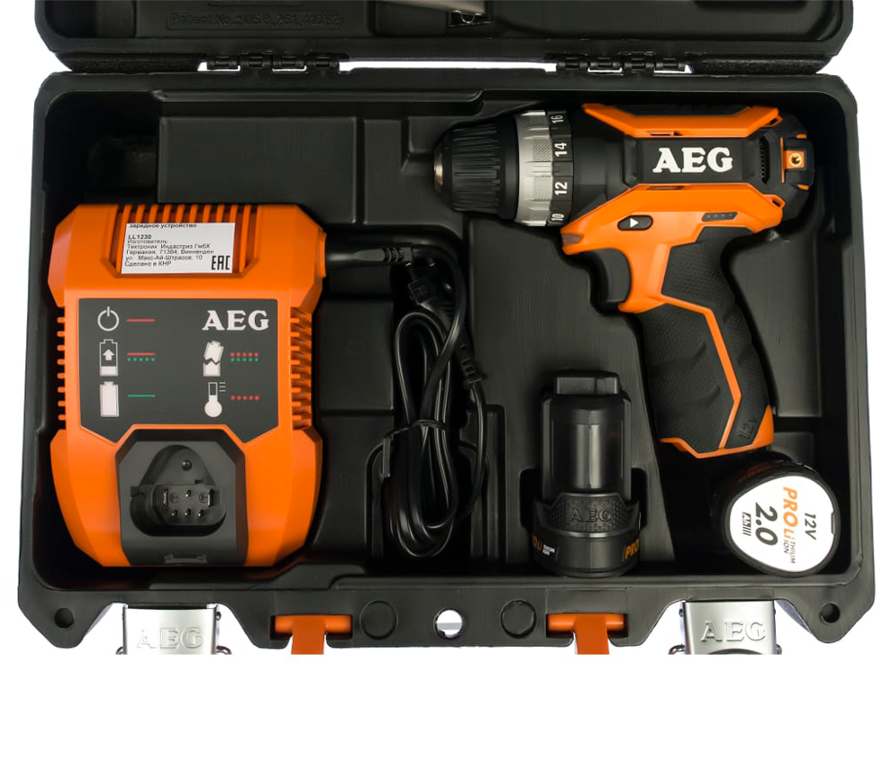 Шуруповерт аккумуляторный AEG BS12C2 Li-202C 12В 2Ач-4