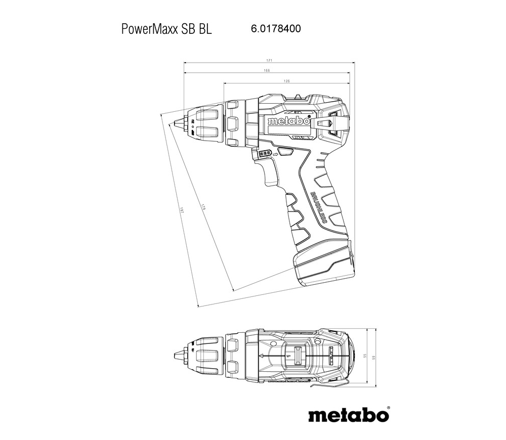 Шуруповерт аккумуляторный METABO PowerMaxx SB BL (601784500) 12В 2Ач-5