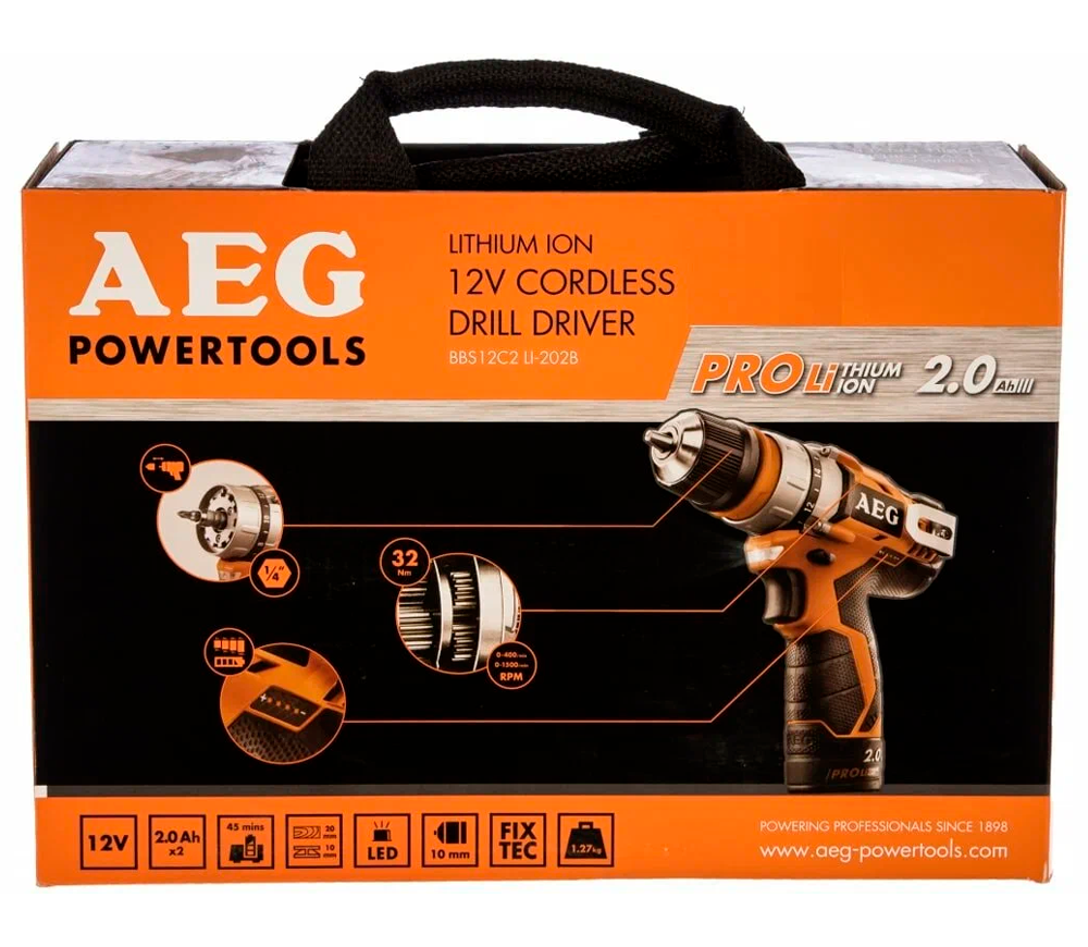 Шуруповерт аккумуляторный AEG BBS12C Li-202B 12В 2Ач-8