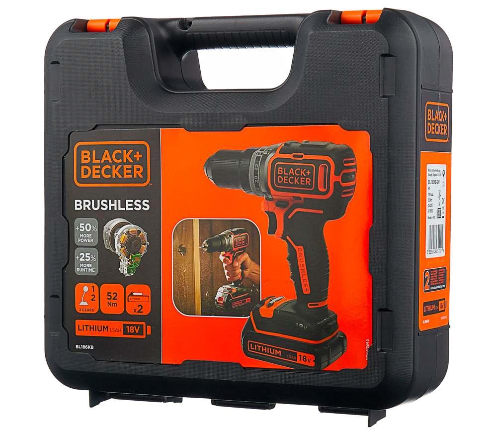 Шуруповерт аккумуляторный BLACK&DECKER BL186KB-QW 18В 1.5Ач-2