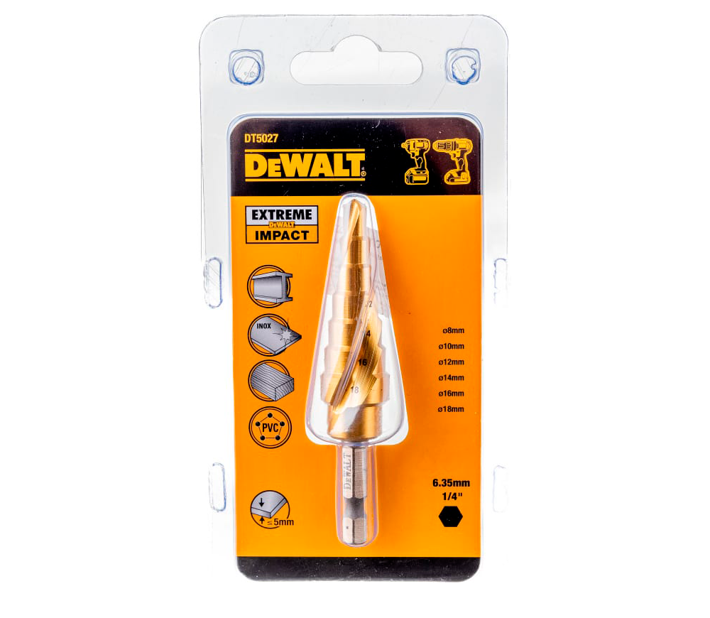 Burghiu în trepte DEWALT DT5027 6-18mm HSS-TIN-3