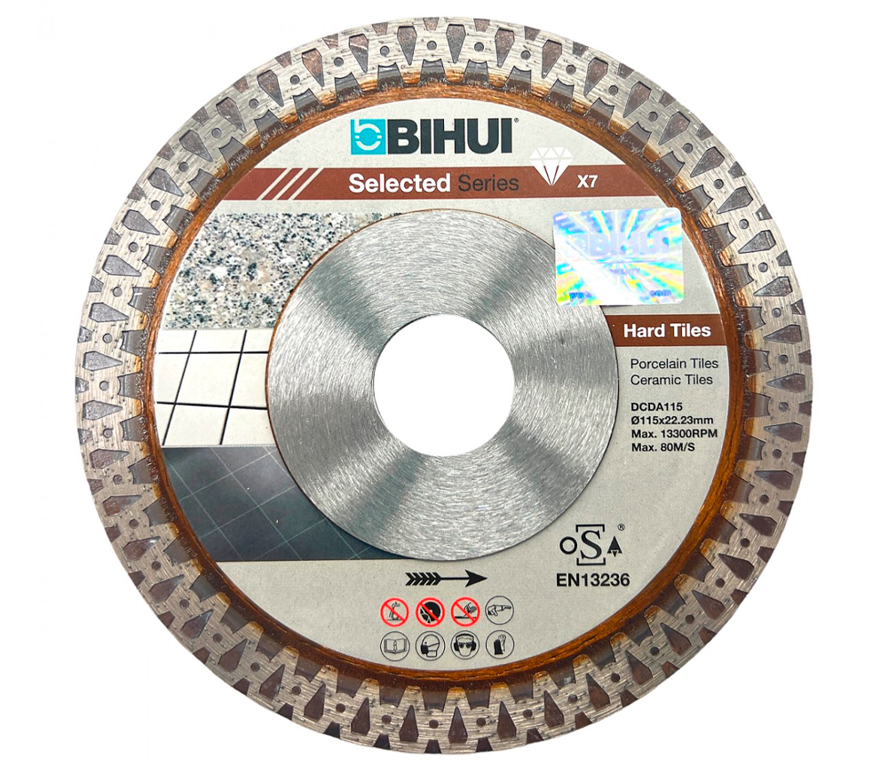Disc de tăiat cu diamant BIHUI DCDA115 115mm turbo Cermică/Marmura/Granit