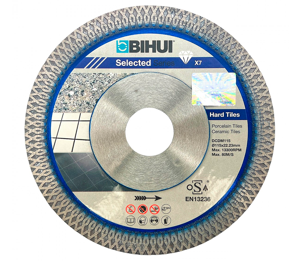 Disc de tăiat cu diamant BIHUI DCDM115 115mm turbo Cermică/Marmura/Granit