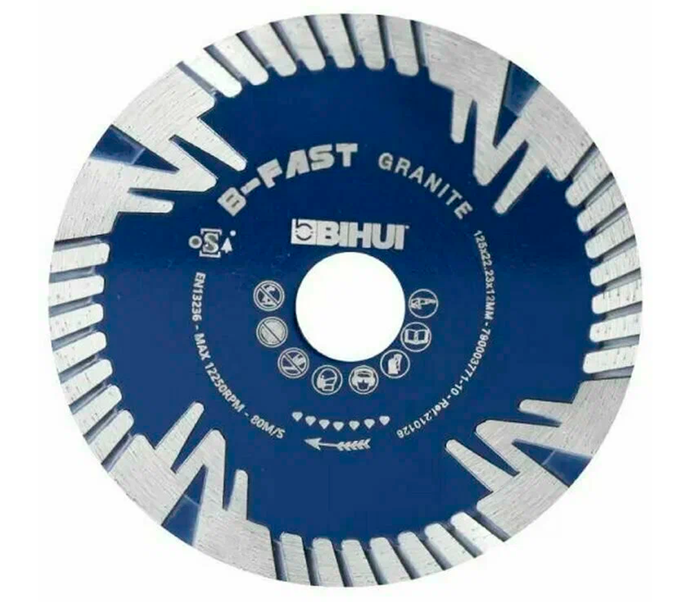 Disc de tăiat cu diamant BIHUI DCDF125 125mm turbo Cermică/Marmura/Granit