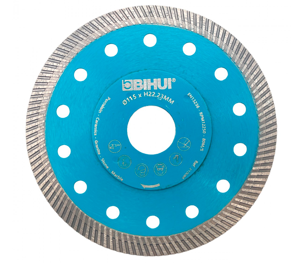 Disc de tăiat cu diamant BIHUI DCBN115 115mm turbo Cermică/Marmura/Granit