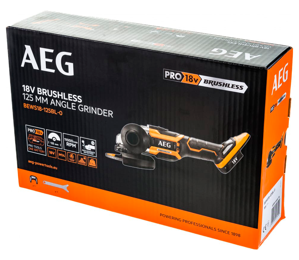 Polizor unghiular cu acumulator (fără baterii) AEG BEWS18-125BL-0 125mm 18V-10
