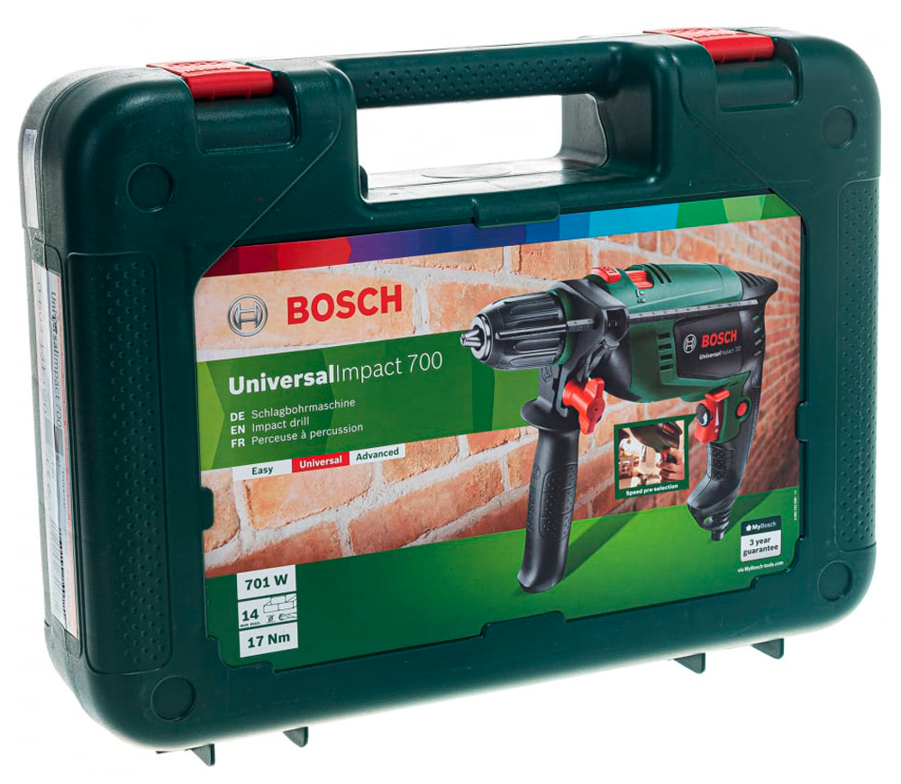 Дрель ударная BOSCH UniversalImpact 700  701вт-10