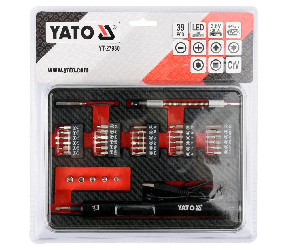 Отвертка аккумуляторная YATO YT27930 3.6В 0.45Ач-4