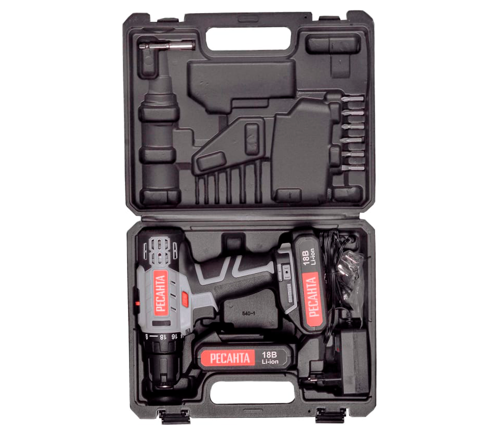 Mașină de înșurubat cu acumulator RESANTA ДA-18-2ЛК 75145 18V 2Ah-9