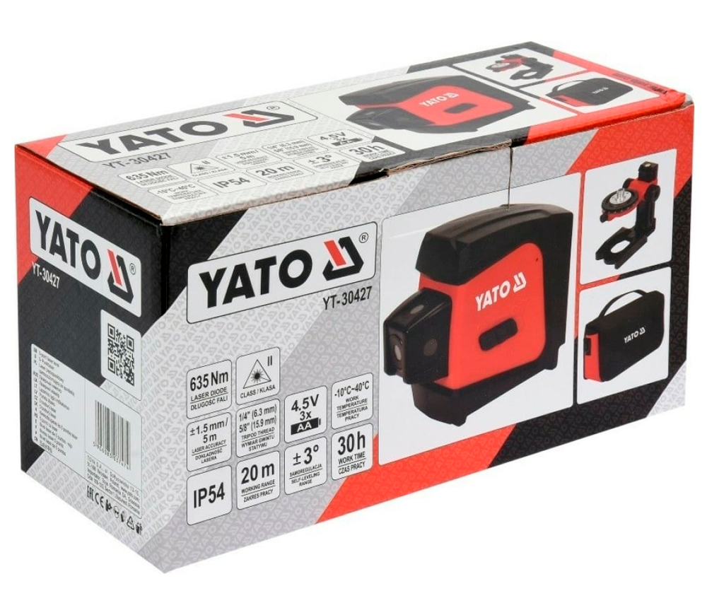 Лазерный уровень YATO YT30427 4луча 20m-9