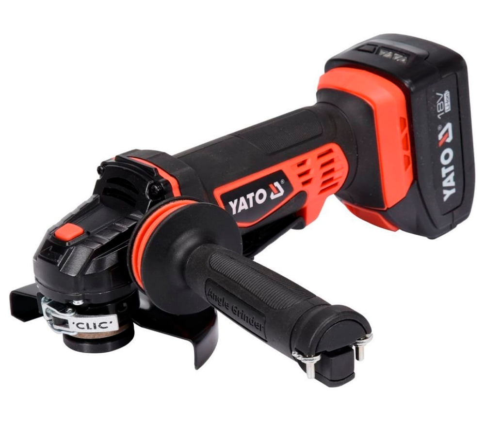 Угловая шлифмашина аккумуляторная YATO YT82828 125мм 18В 3Ач