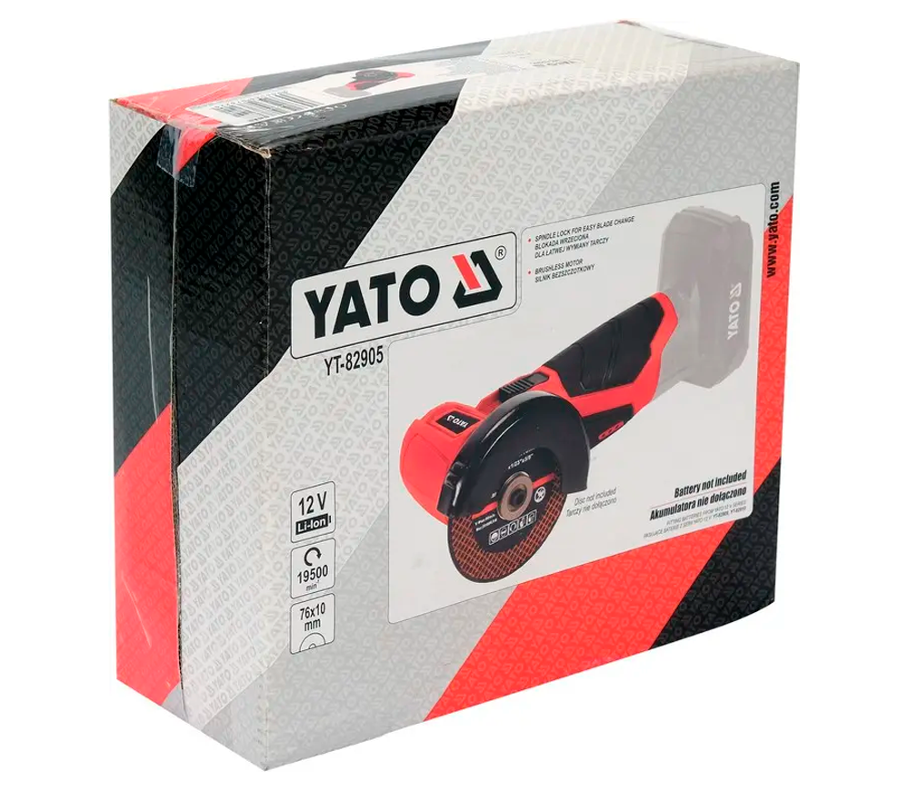 Polizor unghiular cu acumulator (fără baterii) YATO YT82905 76mm-5
