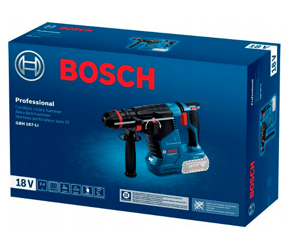 Ciocan rotopercutor cu acumulator (fără baterii) BOSCH GBH 187-LI Professional 2.4J 18V-9