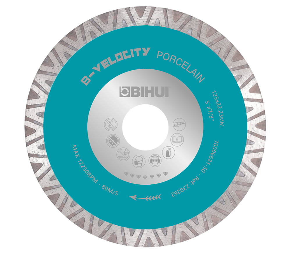 Disc de tăiat cu diamant BIHUI DCDV125 125mm Turbo Ceramică/Porțelan/Marmură