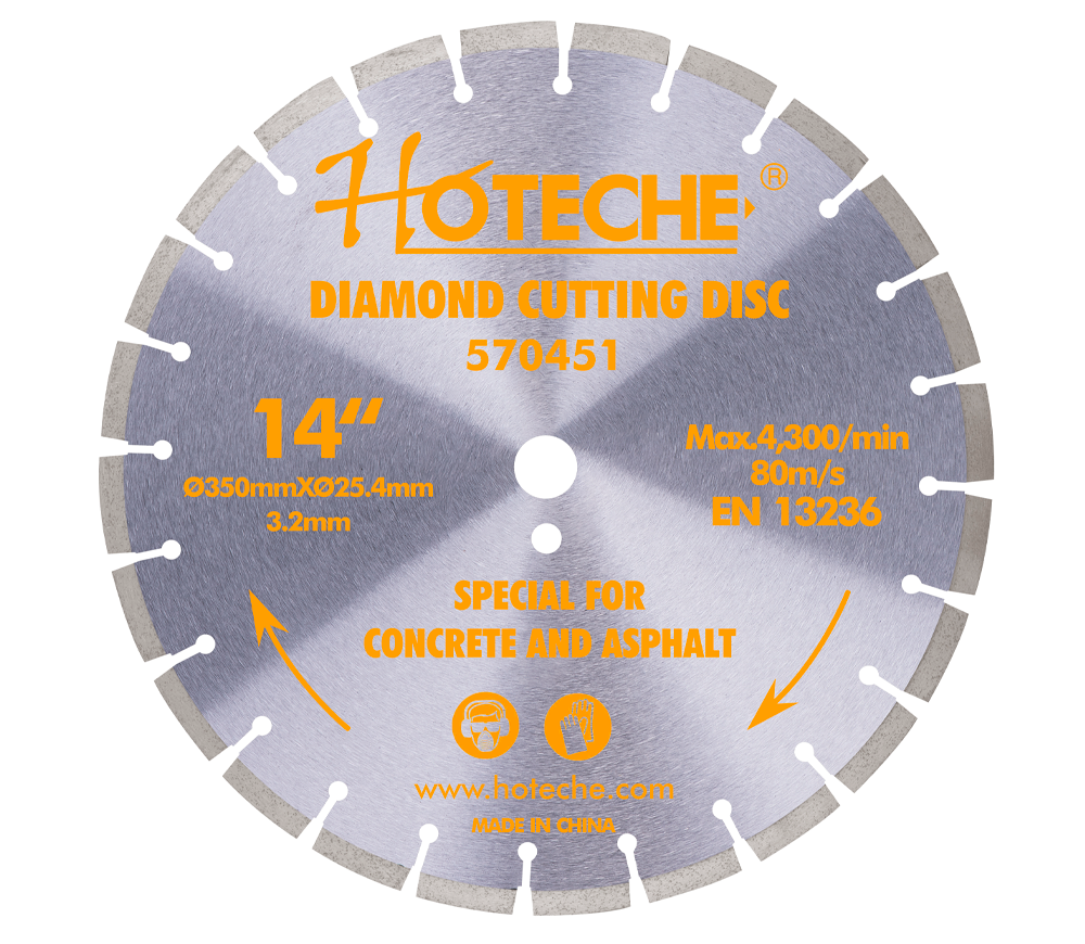 Disc de tăiat cu diamant HOTECHE 570451 350mm Segmentat Piatră
