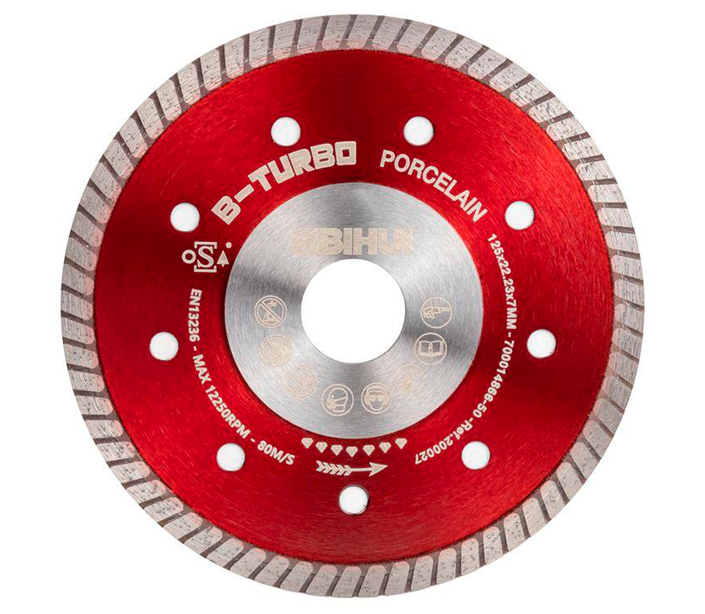 Disc de tăiat cu diamant BIHUI DCDT125 125mm Turbo Ceramică/Porțelan/Marmură-2