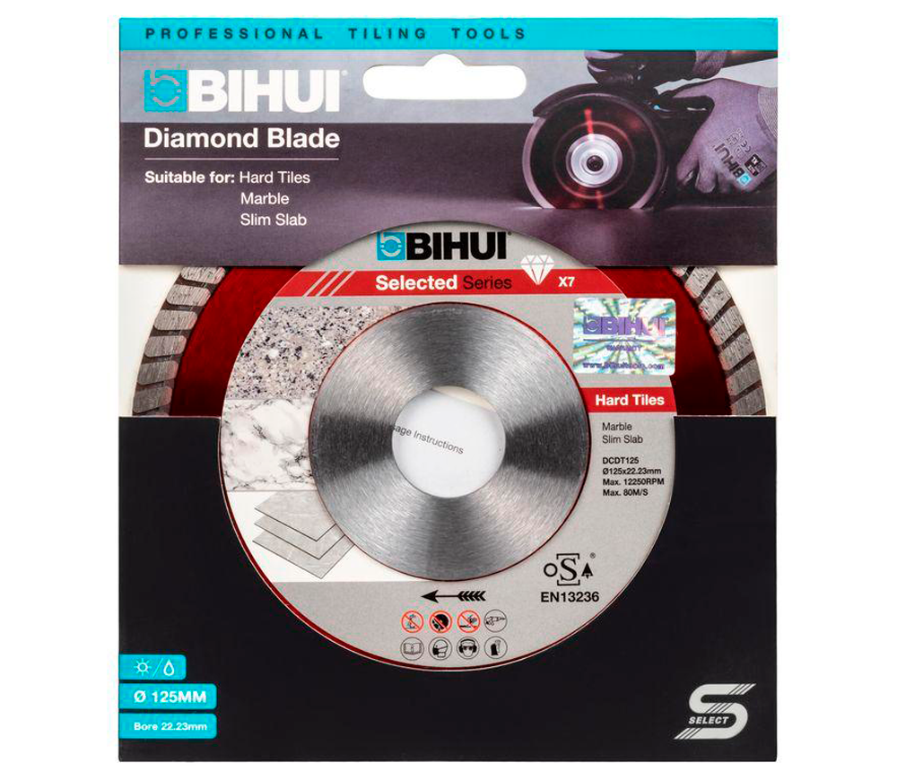 Disc de tăiat cu diamant BIHUI DCDT125 125mm Turbo Ceramică/Porțelan/Marmură-3