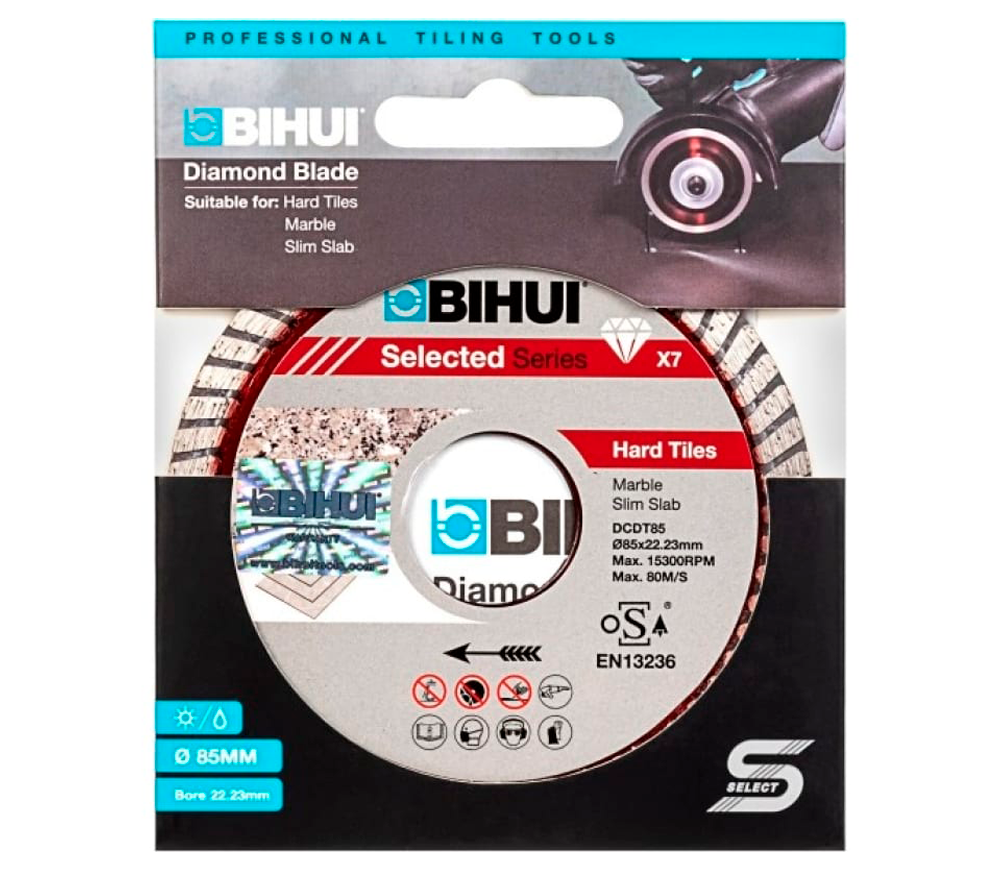 Disc de tăiat cu diamant BIHUI DCDT85 85mm Turbo Ceramică/Porțelan/Marmură-2
