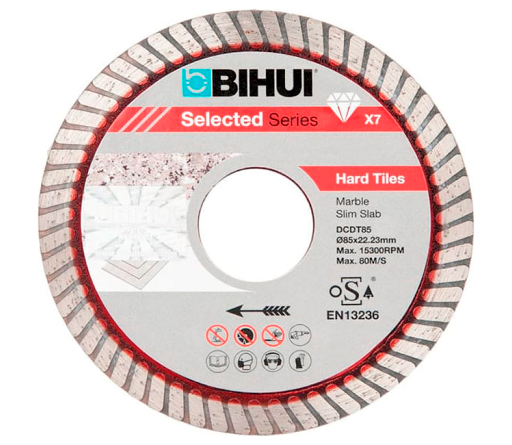 Disc de tăiat cu diamant BIHUI DCDT85 85mm Turbo Ceramică/Porțelan/Marmură