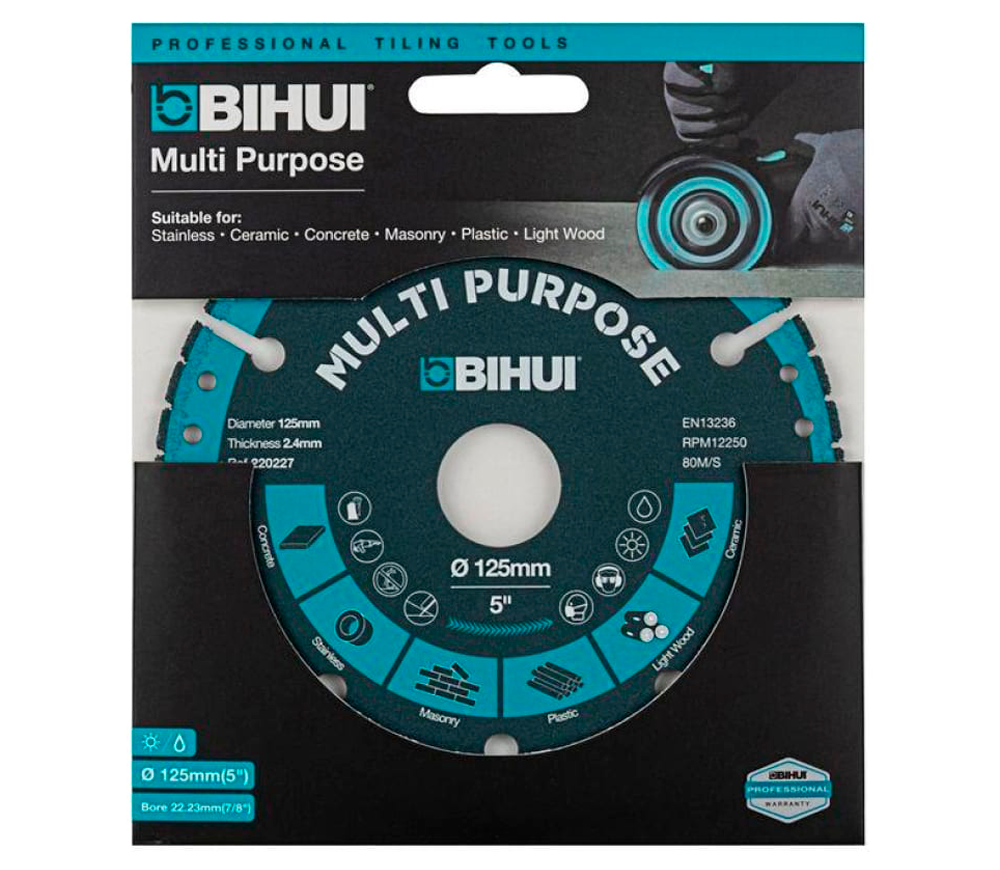 Disc de tăiat cu diamant BIHUI DSBS125 125mm Segmentat Ceramică/Porțelan/Marmură-5
