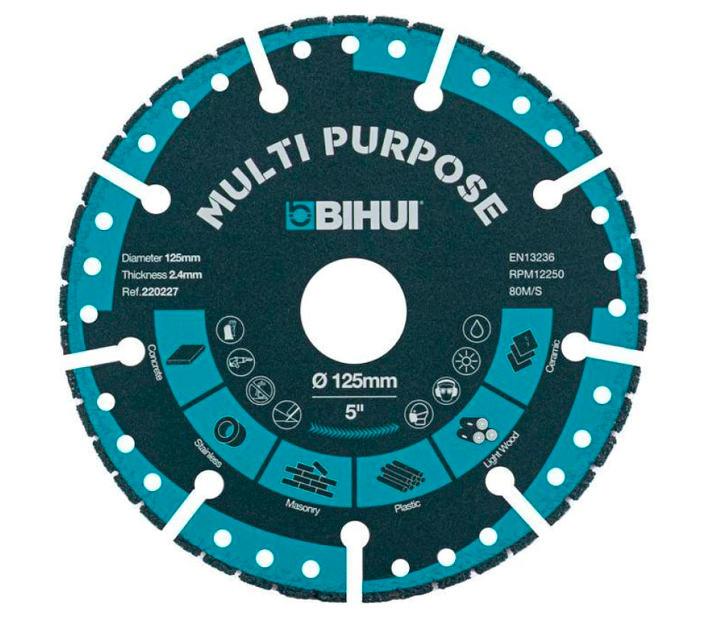 Disc de tăiat cu diamant BIHUI DSBS125 125mm Segmentat Ceramică/Porțelan/Marmură
