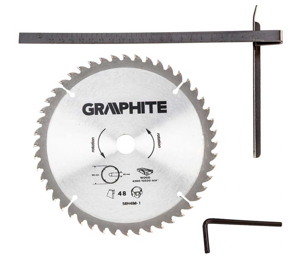 Дисковая пила GRAPHITE 58G488 1200вт 185мм-5