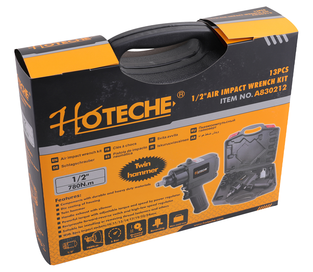 Пневматический ударный гайковерт HOTECHE A830212 780Нм 8000об/мин-11