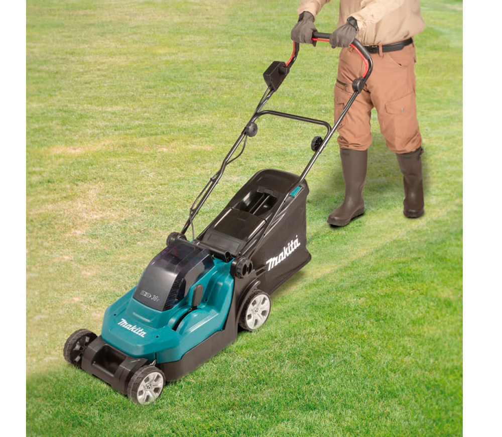 Mașină de tuns gazonul cu acumulator MAKITA DLM382CM2 380mm 2x18V 4Ah-7