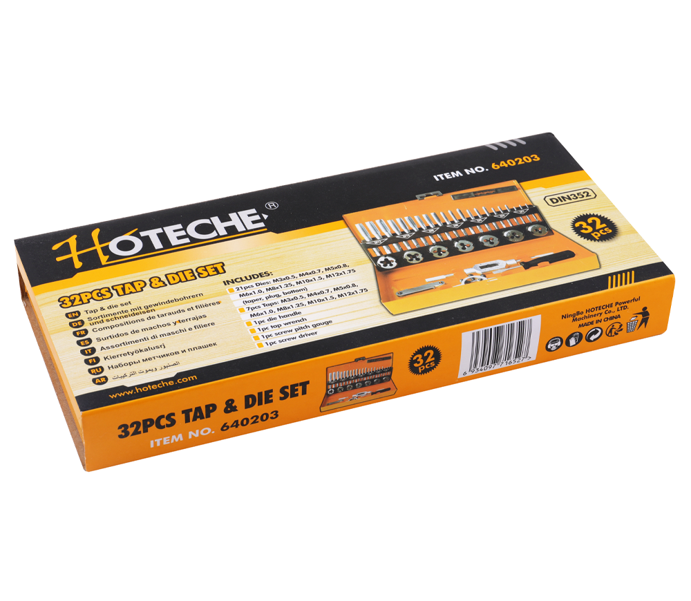 Set 32 filiere și tarozi HOTECHE 640203 M3-M12-10