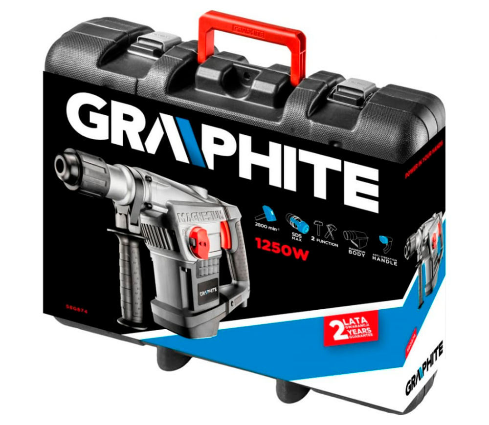 Ciocan rotopercutor GRAPHITE 58G874 1250w SDS-Plus-8