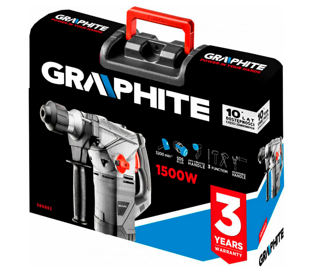 Ciocan rotopercutor GRAPHITE 58G862 1500w SDS-Plus-5