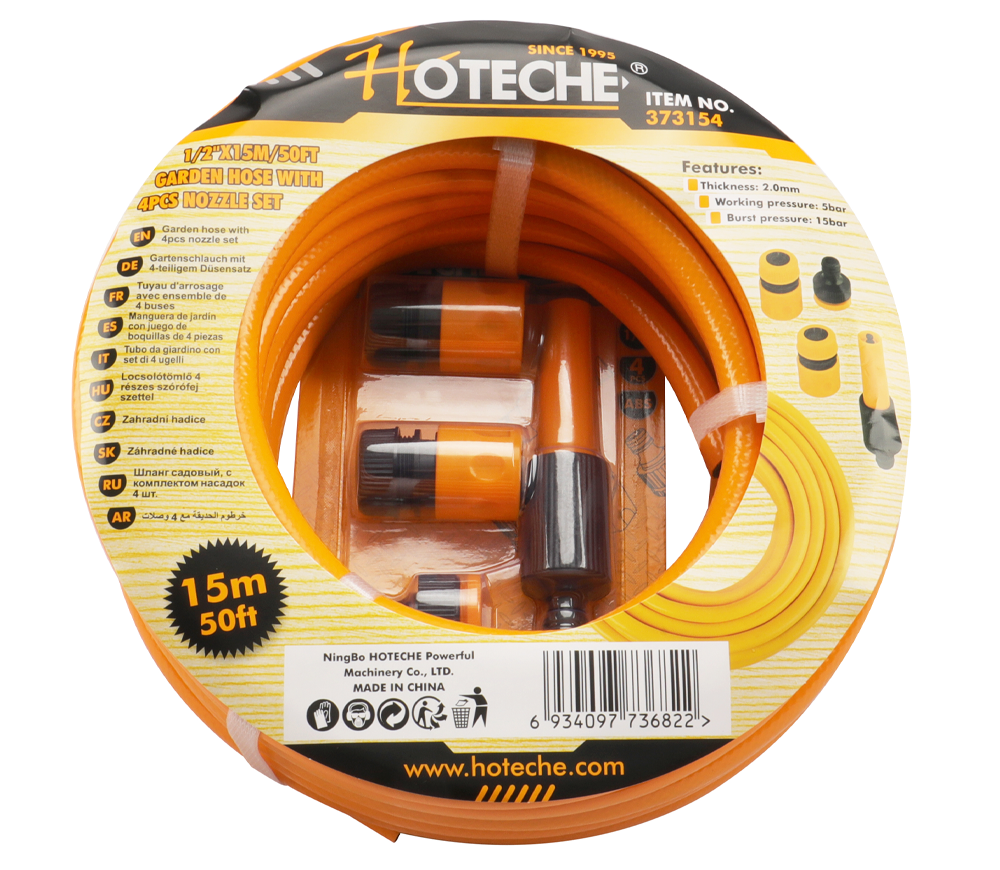 Set furtun de grădină + duze HOTECHE 373154 15m