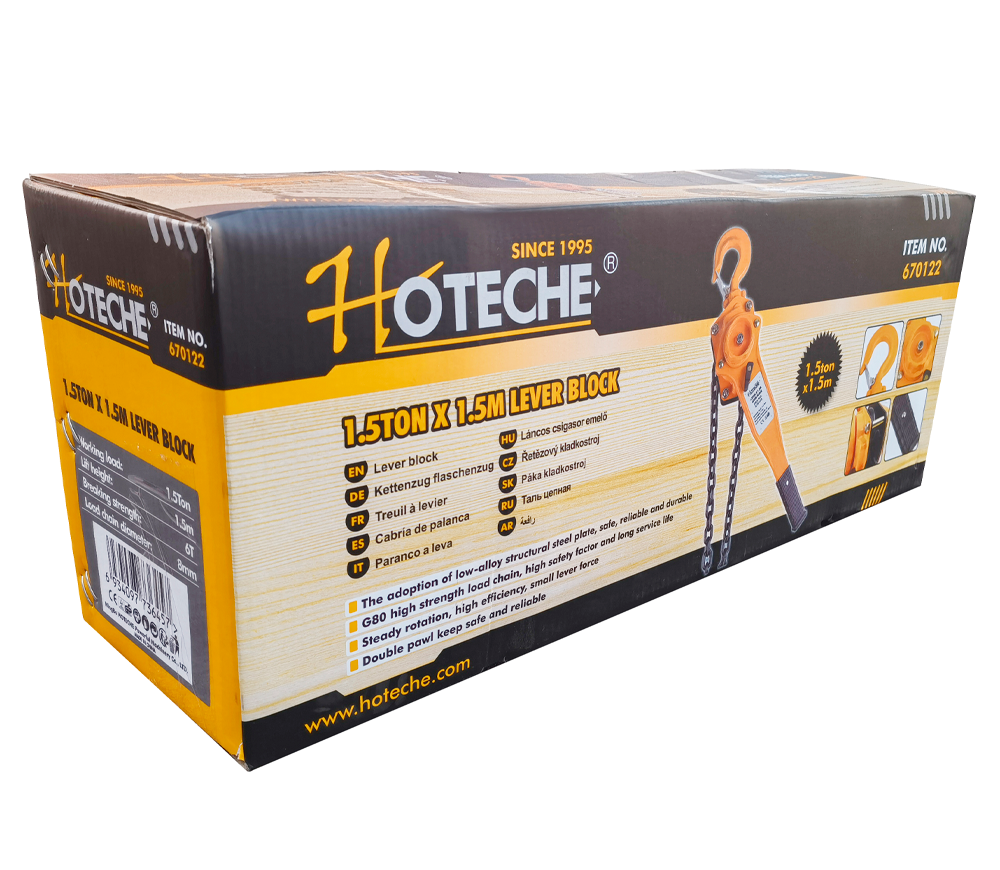 Macara manuală cu lanț HOTECHE 670122 1500kg 1.5m