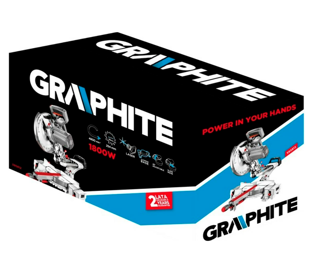 Торцовочная пила GRAPHITE 59G812 1800вт 254мм-5