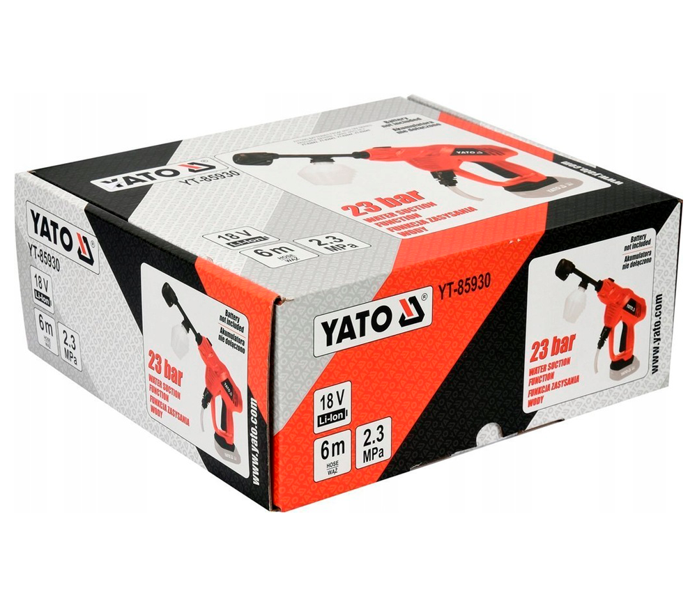 Aparat de spălat cu presiune cu acum. (fără bat) YATO YT85930  23bar  18V-6