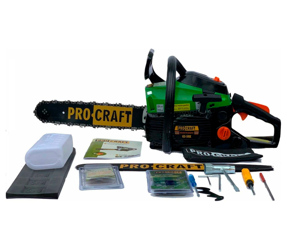 Fierăstrău cu lanț pe benzină ProCraft  GS-58X 350/400mm 37cm3-5