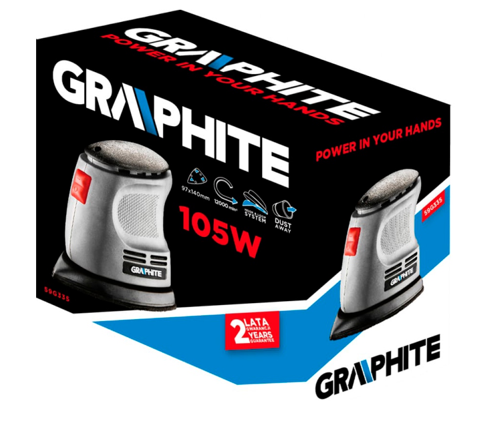 Mașină de șlefuit cu vibrații GRAPHITE 59G335 105w-5