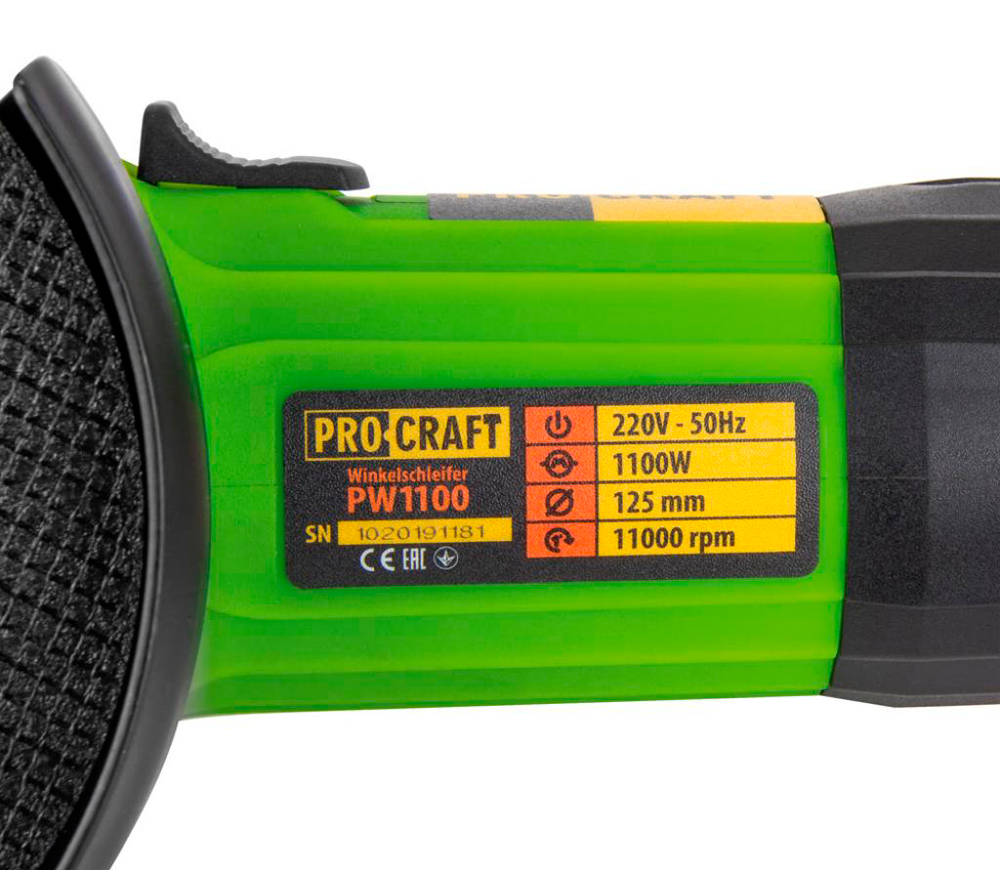 Угловая шлифмашина ProCraft PW1000 1000вт 125мм-4