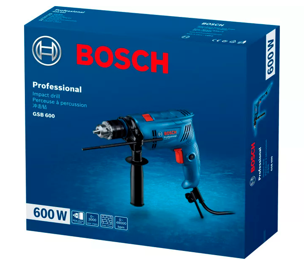 Mașină de găurit cu percutie BOSCH GSB 600 600w-4
