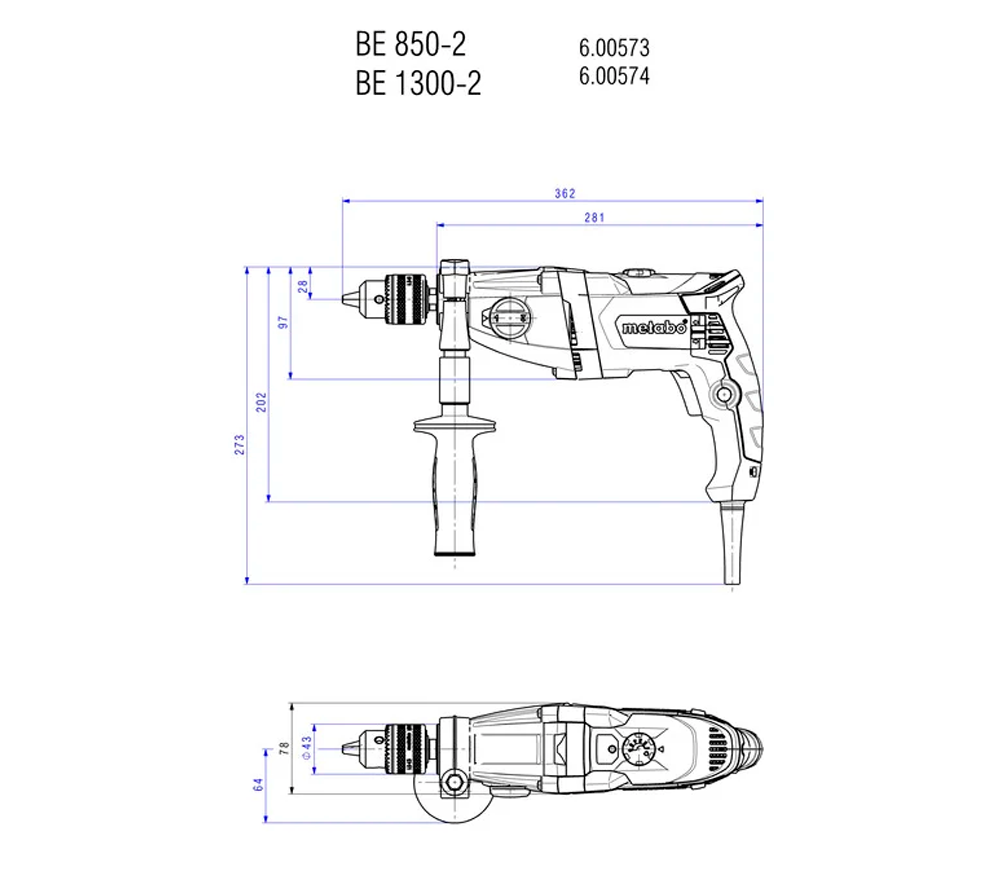 Mașină de găurit METABO BE 850-2 850w-5