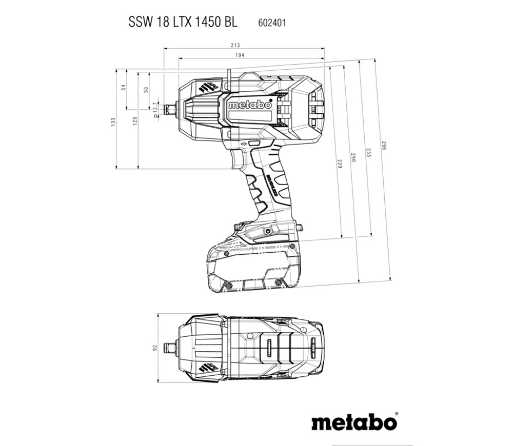 Mașină de înșurubat cu impact cu acumulator (fără bat) METABO SSW 18 LTX 1450 BL 1450Nm-5