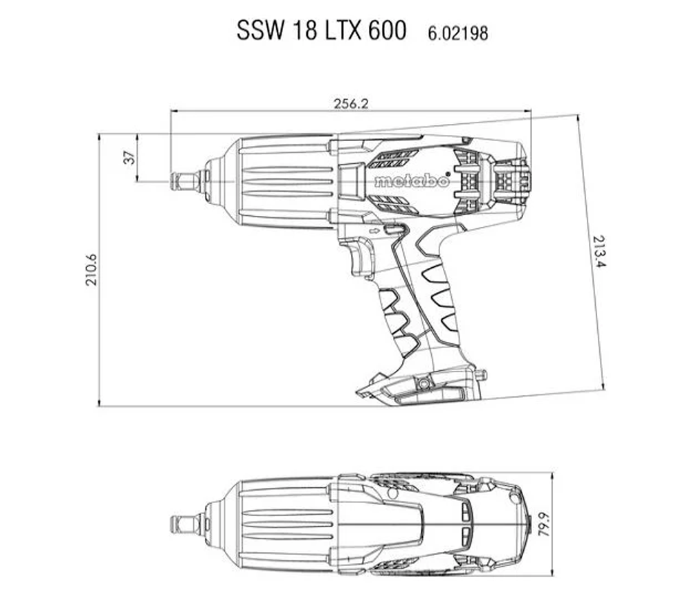 Mașină de înșurubat cu impact cu acumulator (fără bat) METABO SSW 18 LTX 600 900Nm-6