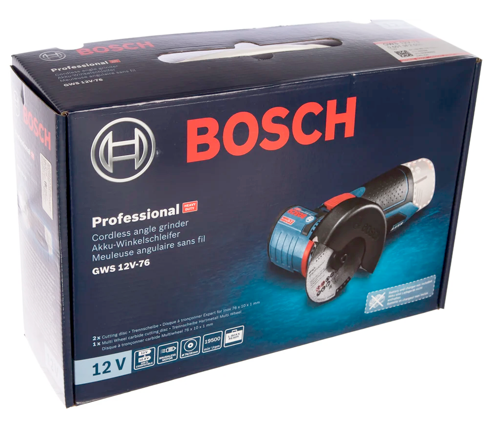 Угловая шлифмашина аккумуляторная (без АКБ) BOSCH GWS 12V-76 76мм 12В-6