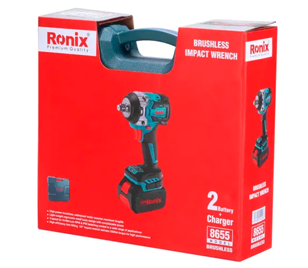 Mașină de înșurubat cu impact cu acumulator RONIX 8655 20V 4Ah 500Nm-10