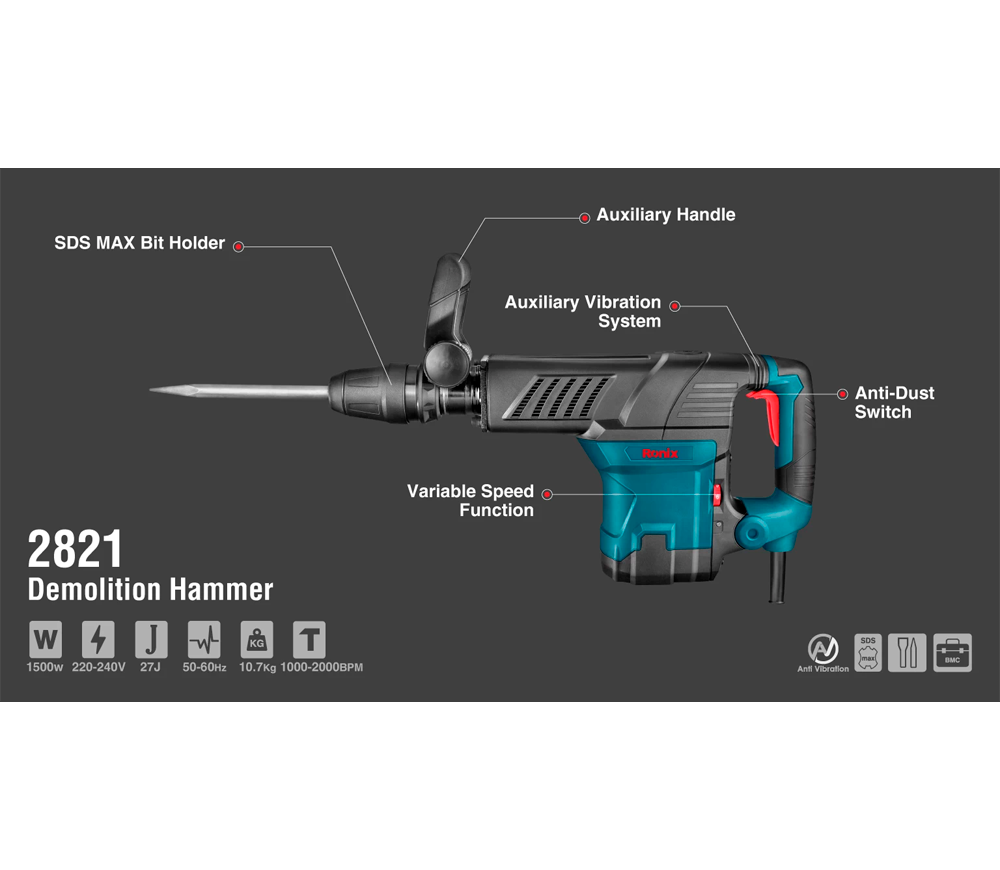 Ciocan demolator RONIX 2821 1500w 27J-11