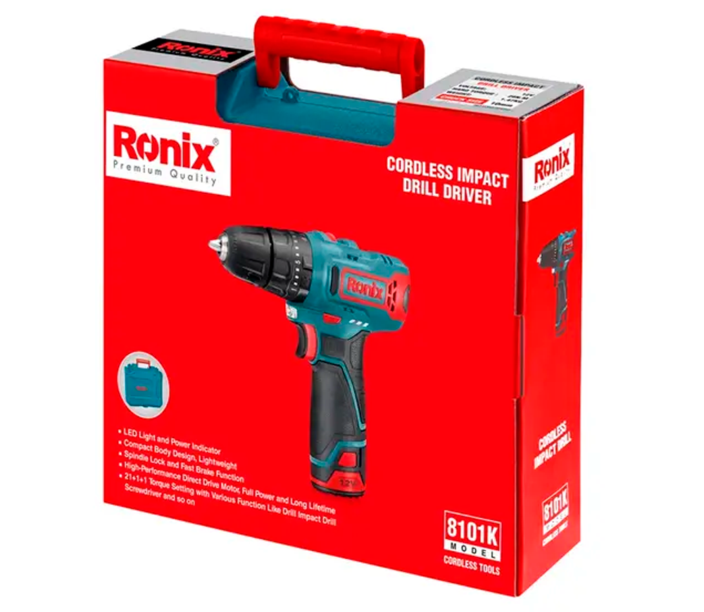 Mașină de înșurubat cu acumulator RONIX 8101K 12V 2Ah-10