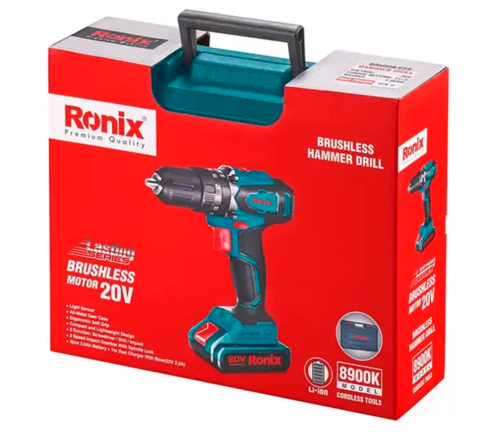 Шуруповёрт аккумуляторный RONIX 8900K 20В 2Ач-12