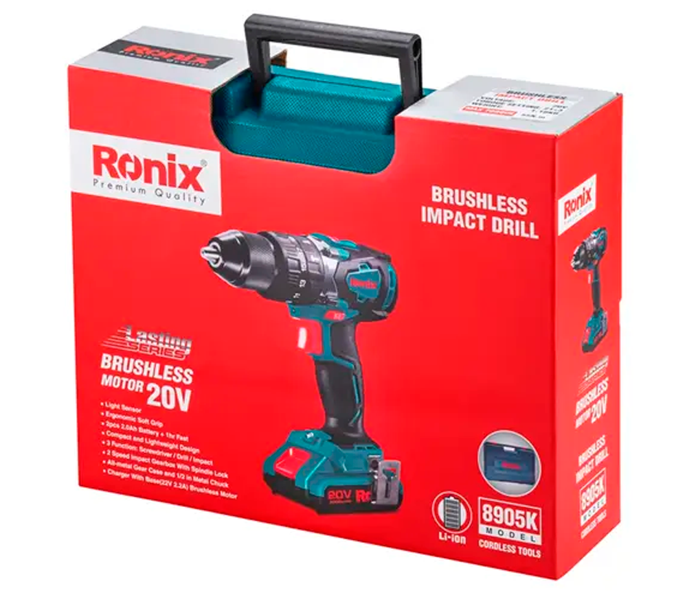Mașină de înșurubat cu acumulator RONIX 8905K 20V 2Ah-12