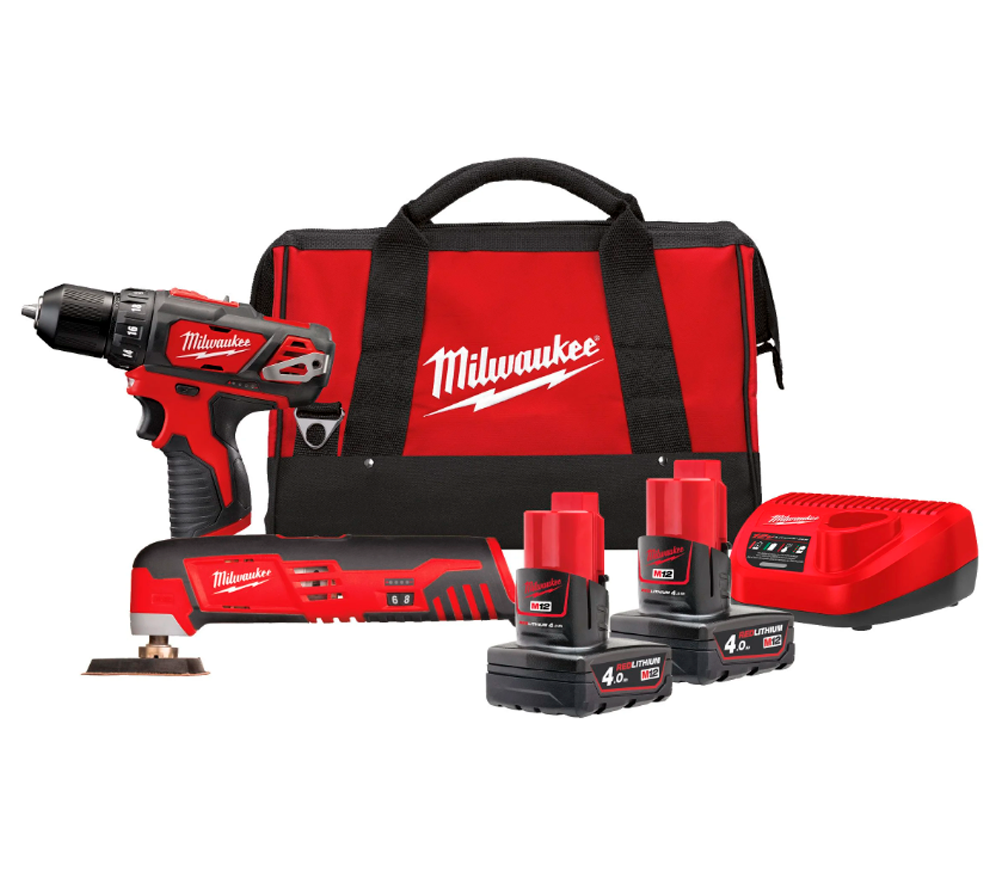 Set de instrumente cu acumulator MILWAUKEE M12BPP2D-402B 12V 4Ah