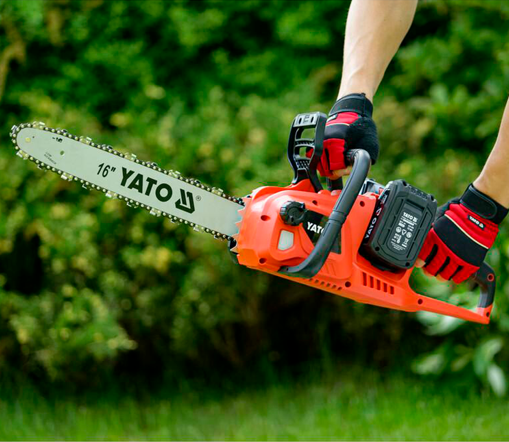 Цепная пила аккумуляторная YATO YT828131 400мм 2x18В 4Ач-9